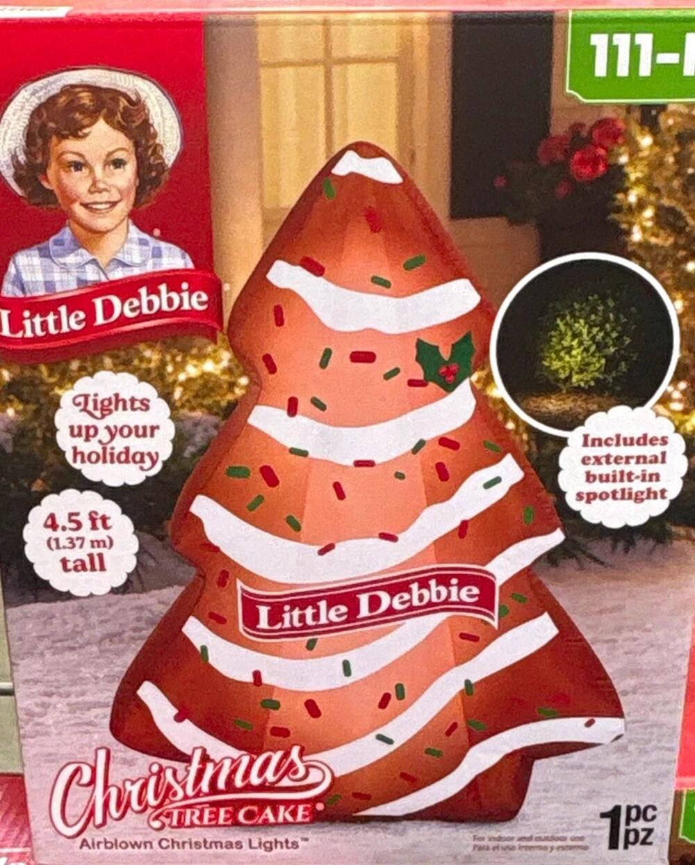 Little Debbie Airblown Christmas Tree Cake Inflatable w/ Spotlight 4.5ft 111-I